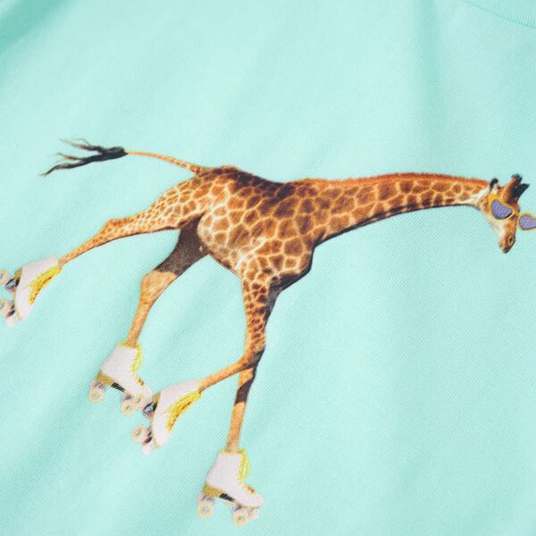 T-shirt til b&oslash;rn str. 128 lys akvamarinbl&aring;