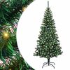 vidaXL Kunstig Forbelyst Juletr&aelig; med stativ Gr&oslash;n 210 cm PVC og metal