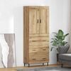 vidaXL Highboard med skuffe 2 pcs Artisan Egetr&aelig; Konstrueret tr&aelig;