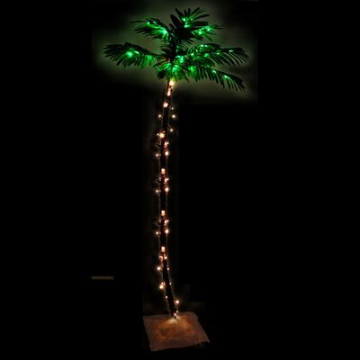 vidaXL LED-palmetræ 180 cm 96 LED'er varmt hvidt lys hvid