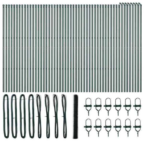 vidaXL Hegnspæl Grøn 100 x 1,6 m (36 mm net) Stål og PVC