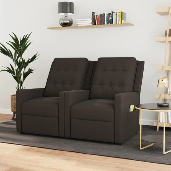 vidaXL 2-personers massagestol stof brun