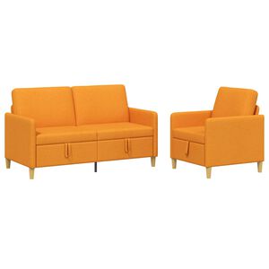 vidaXL Sofa s&aelig;t med opbevaring 2 stk. M&oslash;rk Gul Polyester