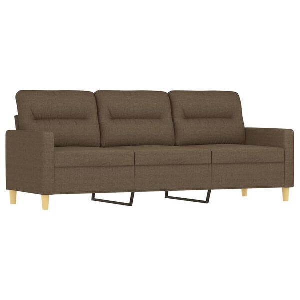 vidaXL 3-personers sofa med puder og hynder 180 cm stof brun