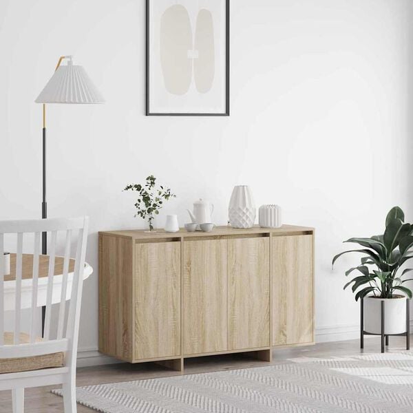 vidaXL Sideboard Sonoma-eg 120 x 41 x 75 cm Konstrueret tr&aelig;