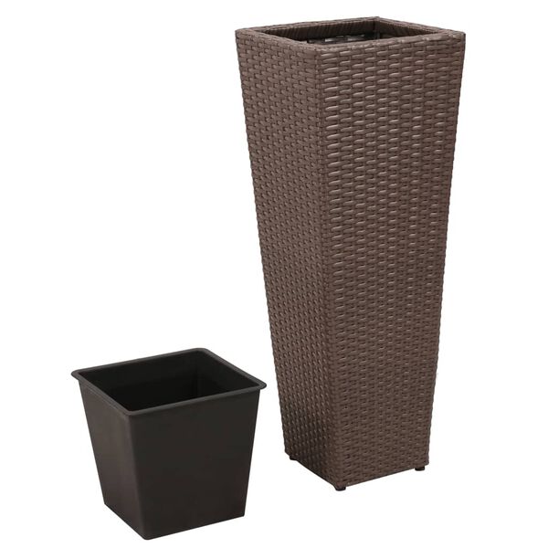 vidaXL plantekrukker 3 stk. polyrattan brun