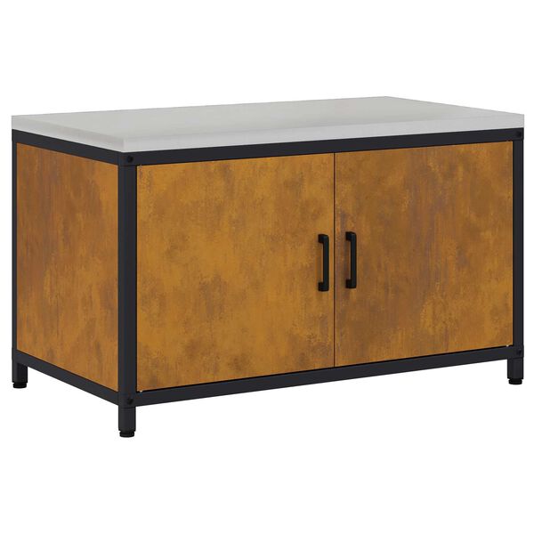 vidaXL K&oslash;kkenopbevaring med hylde med d&oslash;r Rusten 60 x 50 x 92 cm St&aring;l