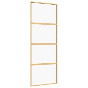 vidaXL skyded&oslash;r 76x205 cm klart sikkerhedsglas og aluminium guldfarvet
