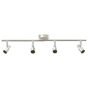 vidaXL Loftsspot med spotlights Nikkel 70 x 9 x 12,5 cm St&aring;l