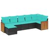 vidaXL havesofas&aelig;t med 7 hynder sort polyrattan