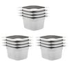 vidaXL gastronorm beholder 12 stk. GN 1/6 100 mm rustfrit st&aring;l