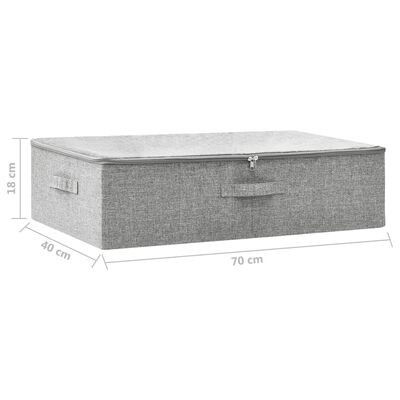 vidaXL opbevaringskasse 70x40x18 cm stof grå