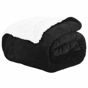 vidaXL T&aelig;ppe Sort 130 x 150 cm 1 kg Fleece