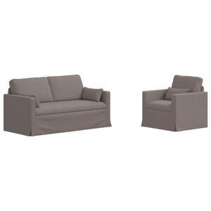 vidaXL Sofa S&aelig;t 2 stk. Gr&aring;brun Stof