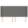vidaXL sengegavl med kanter 163x16x118/128 cm stof mørkegrå