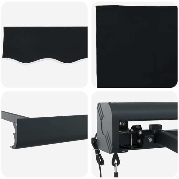vidaXL Markise Sort 350 x 250 x 165 cm Polyester og Aluminium