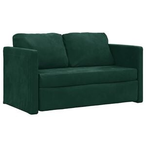 vidaXL 2-i-1 sovesofa 122x204x55 cm velour m&oslash;rkegr&oslash;n