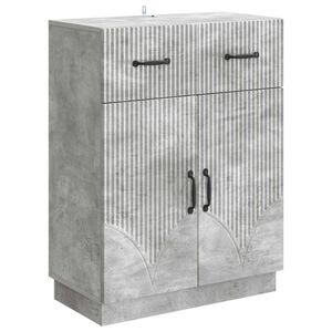 vidaXL Sideboard med skuffe Betongr&aring; 66 x 34,5 x 87 cm Konstrueret tr&aelig;
