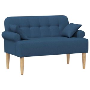 vidaXL L&aelig;nestol med knap tufting Bl&aring; 120 x 65 x 79 cm Stof