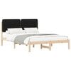 vidaXL Sengestel med Polstret Hovedgavl Sort 140 x 200 cm