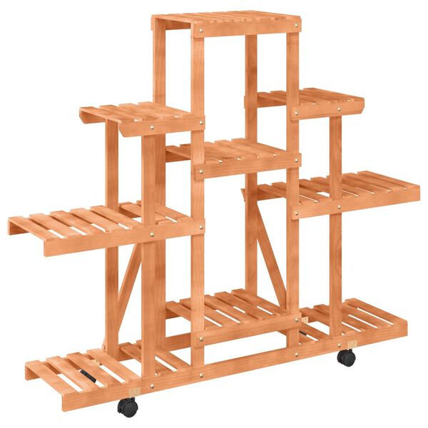 vidaXL blomsterstativ med hjul 110x25x101 cm massivt fyrretræ