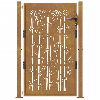 vidaXL havelåge 105x155 cm cortenstål bambusdesign