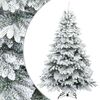vidaXL Kunstigt b&oslash;jelig juletr&aelig; snefl&oslash;jtet Hvid 240 cm PVC, PE og st&aring;l