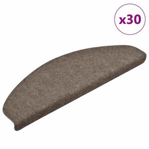 vidaXL trappem&aring;tter selvkl&aelig;bende 30 stk. 65x21x4 cm beige halvrunde store