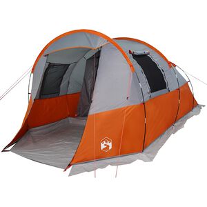 vidaXL 4-personers campingtelt vandt&aelig;t gr&aring; og orange