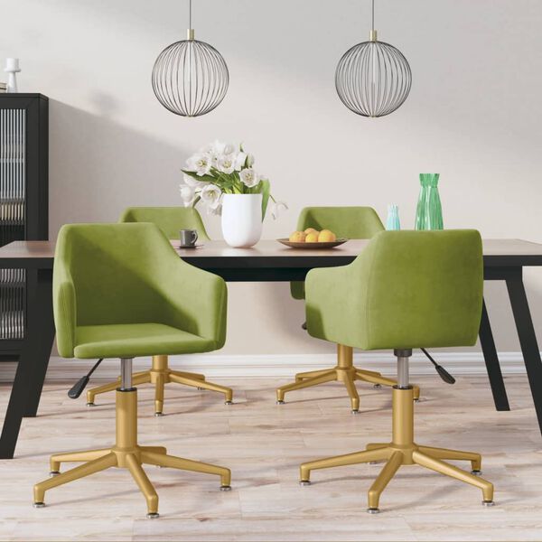 vidaXL drejelige spisebordsstole 4 stk. fl&oslash;jl lysegr&oslash;n