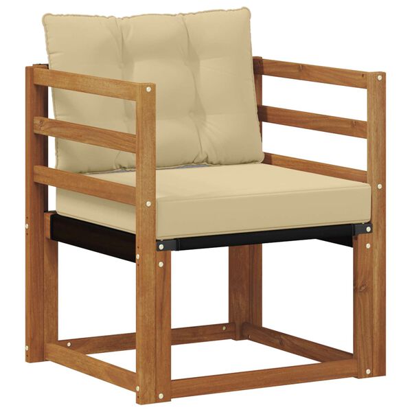 vidaXL Udend&oslash;rs sofa Massiv akacietr&aelig; og Textilene Naturfarvet