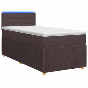 vidaXL Boxmadras med topmadras M&oslash;rk Brun 80 x 200 cm Stof