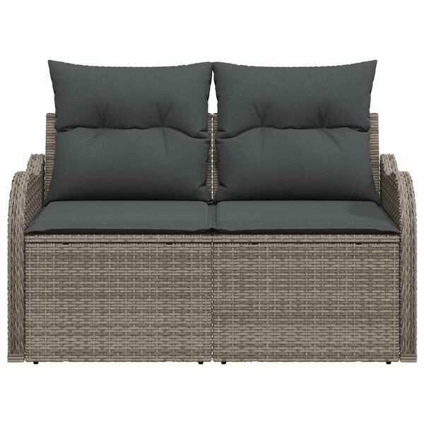 vidaXL Havem&oslash;belsofa med pude Gr&aring; 121 x 62 x 69cm polyrattan