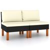 vidaXL midterdele til sofa 2 stk. polyrattan og massivt eukalyptustr&aelig;