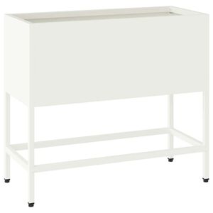 vidaXL H&aelig;vet haveplante Hvid 60 x 26 x 48 cm St&aring;l