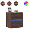 vidaXL v&aelig;gh&aelig;ngt tv-bord med LED-lys 41x31x45 cm brun egetr&aelig;sfarve