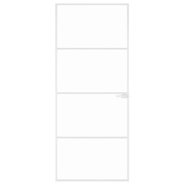 vidaXL dør 83x201,5 cm hærdet glas og aluminium hvid