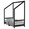 vidaXL sengeramme til juniorseng 70x140 cm massivt fyrretr&aelig; sort