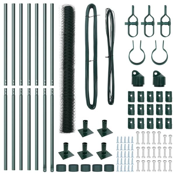 vidaXL Hegnsp&aelig;l Gr&oslash;n 10 x 1,6 m (50 mm net) St&aring;l og PVC