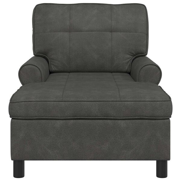 vidaXL Chaise Lounge med pude Sort 91 x 157 x 91 cm Faux l&aelig;der
