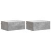 vidaXL V&aelig;gh&aelig;ngt Natbord med skuffe 2 pcs Betongr&aring; 49 x 34,5 x 20 cm