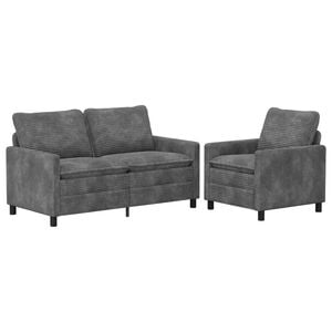 vidaXL Sofa S&aelig;t 2 stk. Lysegr&aring; Polyester