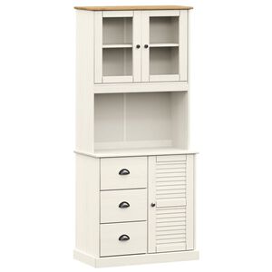 vidaXL sk&aelig;nk VIGO 78x40x175 cm massivt fyrretr&aelig; hvid