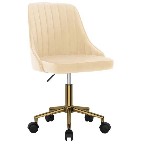 vidaXL drejelig spisebordsstol fl&oslash;jl cremefarvet