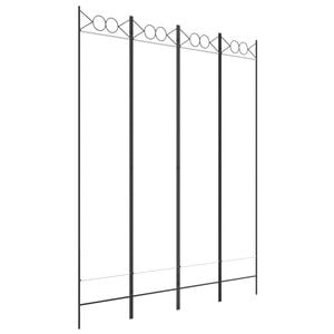 vidaXL 4-panels rumdeler 160x200 cm stof hvid