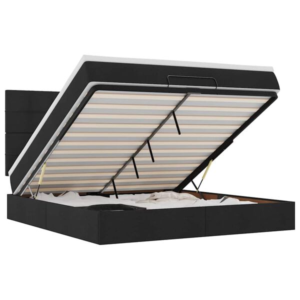 vidaXL osmannisk sengeramme med madras 180x200 cm stof sort