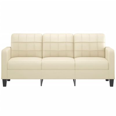 vidaXL 3-personers sofa 180 cm kunstlæder cremefarvet