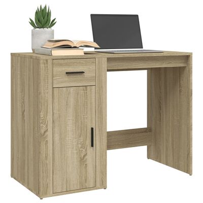 vidaXL skrivebord 100x49x75 cm konstrueret træ sonoma-eg