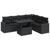 vidaXL sofas&aelig;t til haven 7 dele med hynder polyrattan sort