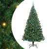 vidaXL Kunstigt juletr&aelig; med stativ Gr&oslash;n 210 cm PVC og St&aring;l og Plastik